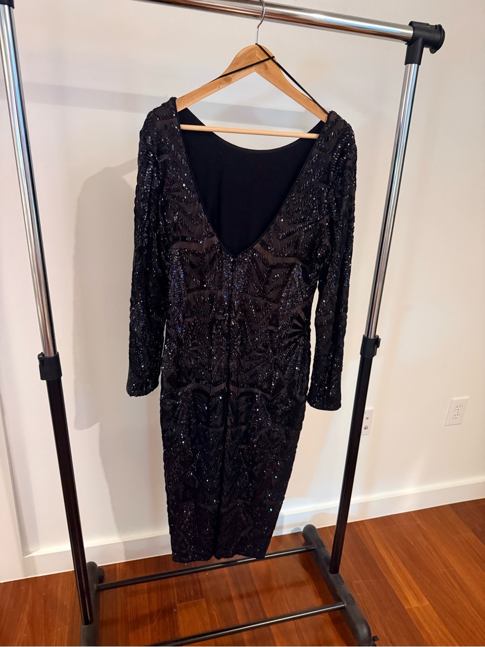 Dress the Population Black Long Sleeve Sequin Bodycon Dress - Picture 2 of 5